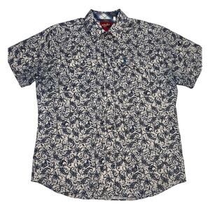 Rodeo Clothing Co. Shirt Men’s Size XL Blue White Paisley Snap Buttons Western
